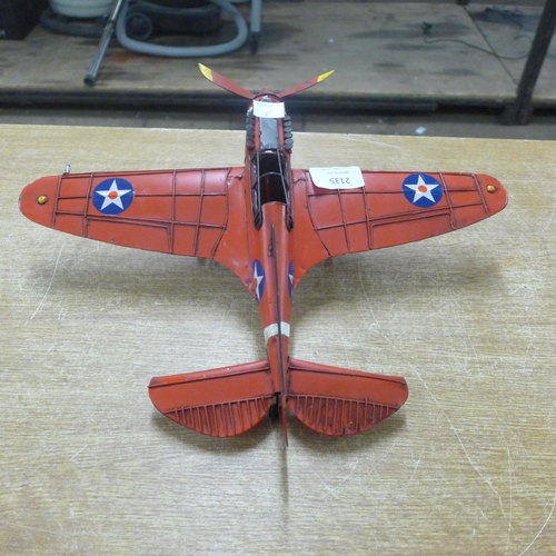 2135 - A tin plate American plane