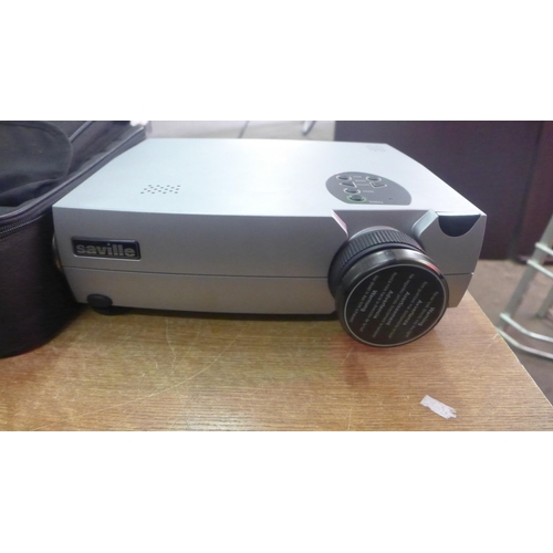 2150 - A Saville movie projector with leads and carry case