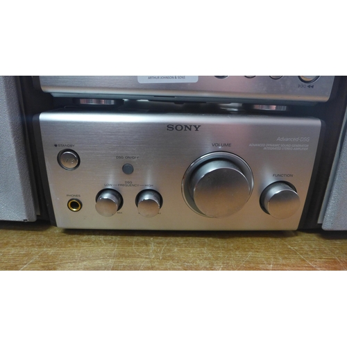 2153 - A quantity of Sony stereo equipment including: an advanced dynamic sound generator, a compact disk p... 