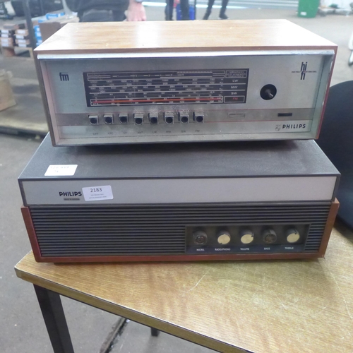 2183 - Two Phillips setreo seperates including- FM stereo tuners (22gh 944 /16), and (EL3556A/15) with a pa... 