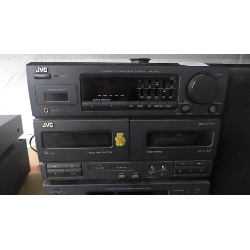 2184 - A quantity of JVC stereo equipment including a compact component system (MX-55M), A Compact disk aut... 