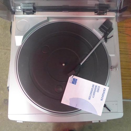 2190 - An Aiwa (PX-E860K) stereo turntable record player