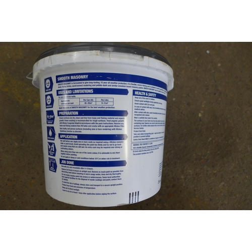 2267 - 4 x 5 ltr tubs of Wickes smooth finish exterior masonry paint (sandstone)