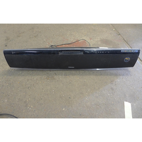 2270 - Four assorted sound bars including-  Samsunf wireless sub (HT-X81-R/XEU), A Orbit sound, (M12) sound... 