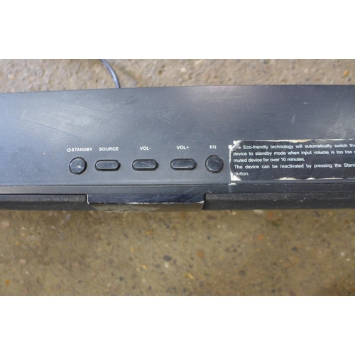 2270 - Four assorted sound bars including-  Samsunf wireless sub (HT-X81-R/XEU), A Orbit sound, (M12) sound... 