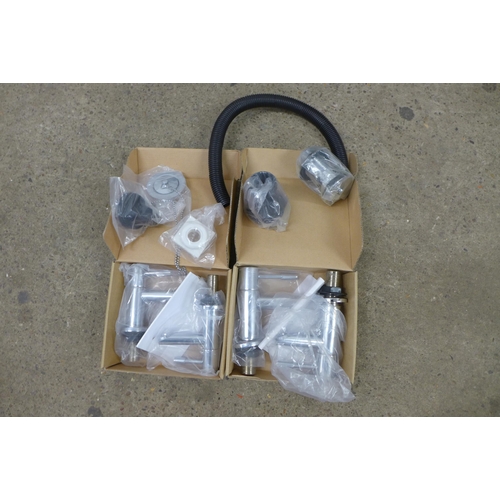 2297 - A box of chrome bath and basin taps with fittings - unused * this lot is subject to VAT