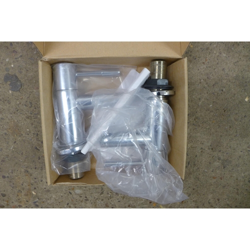 2297 - A box of chrome bath and basin taps with fittings - unused * this lot is subject to VAT