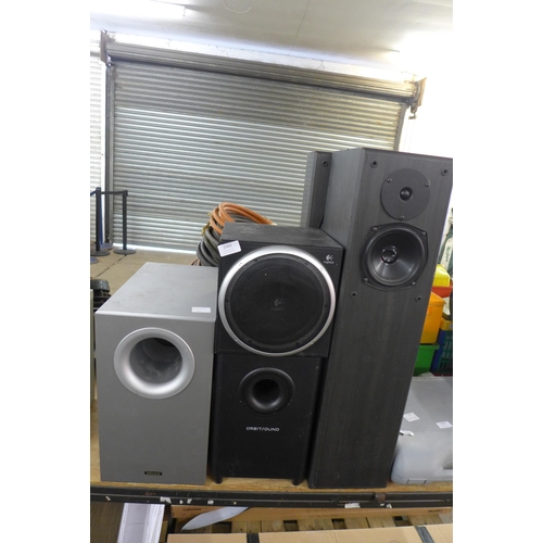 2305 - A assorted lot of speakers and audio equipment including a pair of Gale model4S A Orbit sound subwoo... 