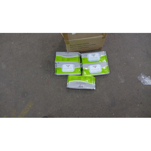 2308 - A box of 12 pack of sanitising surface wipes