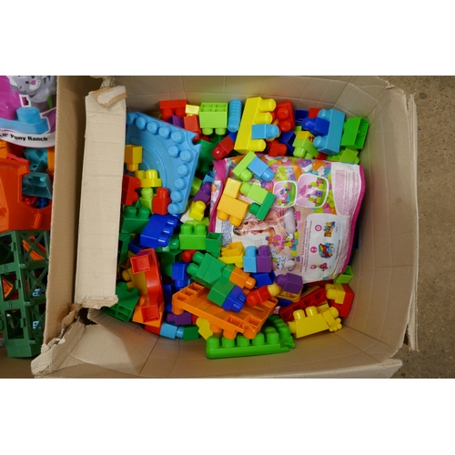 2322 - 2 Large boxes of Megabloks and Thomas The Tank Engine toy track