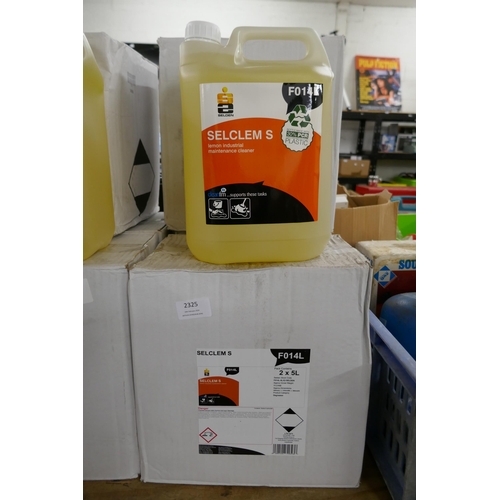 2325 - Eight 5l bottles of Selclems F014L Lemon Industrial Maintenance Cleaner