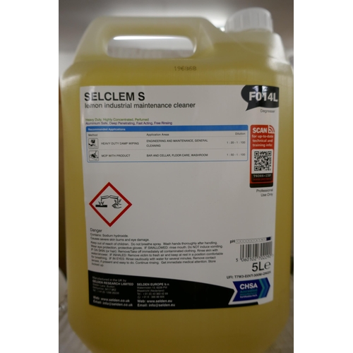 2326 - Six 5 litre bottles of Selclem 5 F014L Lemon Industrial Cleaner and a 10l bottle of Zenith Cool Brit... 