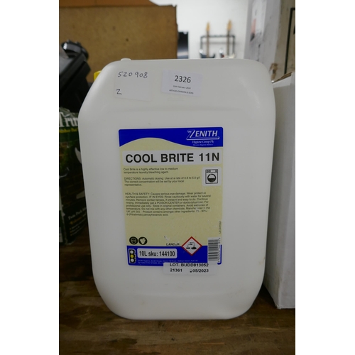 2326 - Six 5 litre bottles of Selclem 5 F014L Lemon Industrial Cleaner and a 10l bottle of Zenith Cool Brit... 