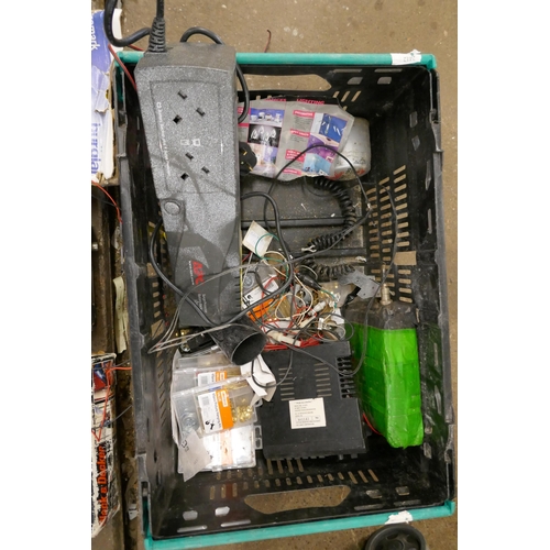 2333 - A crate of miscellaneous items including TV equipment and CB radios etc and 2 shop vacuum cleaners. ... 