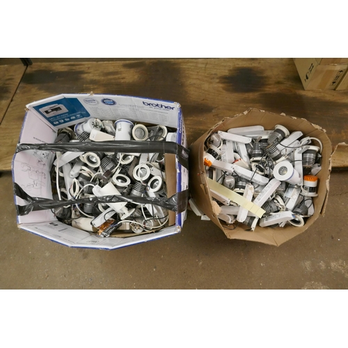 2348 - Two large boxes of assorted downlighters including Orluna, Enlite and Harvard Cool Light CL700-240C ... 