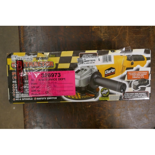 2351 - A box of 6 Clarke return items - Clarke contractor 115mm angle grinder (CON1150), Clake contractor s... 