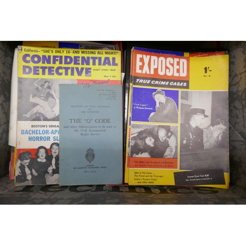 1127 - A box of Amazing Detective, Exposed True Crime Cases, Murder and other Crime magazines **PLEASE NOTE... 