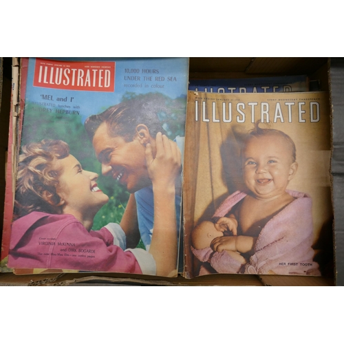 1128 - A box of mid 20th Century Illustrated magazines **PLEASE NOTE THIS LOT IS NOT ELIGIBLE FOR POSTING A... 