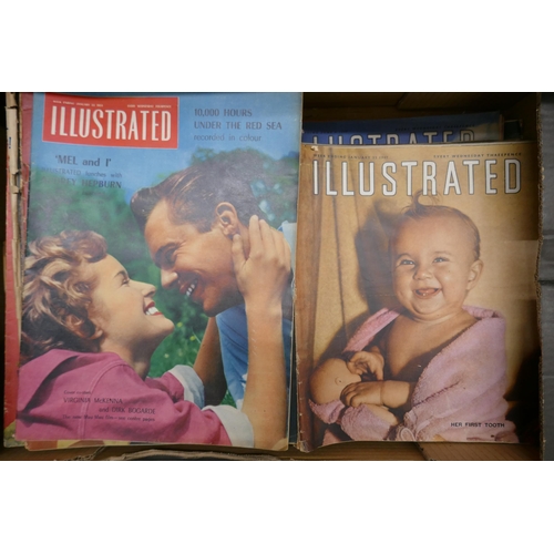 1128 - A box of mid 20th Century Illustrated magazines **PLEASE NOTE THIS LOT IS NOT ELIGIBLE FOR POSTING A... 