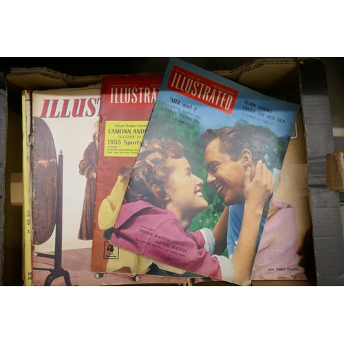 1128 - A box of mid 20th Century Illustrated magazines **PLEASE NOTE THIS LOT IS NOT ELIGIBLE FOR POSTING A... 