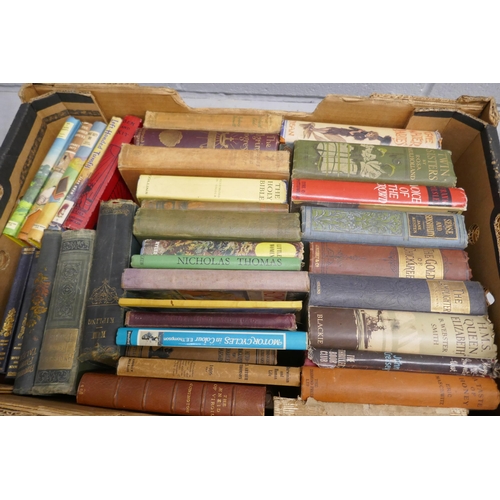 1129 - Two boxes of early/mid 20th Century books, some with fine bindings or dust covers **PLEASE NOTE THIS... 