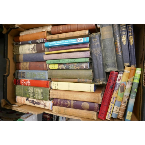 1129 - Two boxes of early/mid 20th Century books, some with fine bindings or dust covers **PLEASE NOTE THIS... 