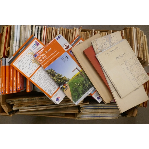 1140 - A box of UK OS Maps, various scales, 1920 to 2000s **PLEASE NOTE THIS LOT IS NOT ELIGIBLE FOR POSTIN... 