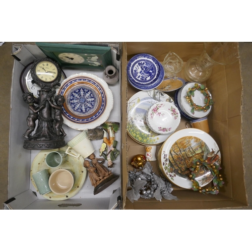 1144 - A collection of china, glassware and other items including clocks, one by Juliana Collection **PLEAS... 