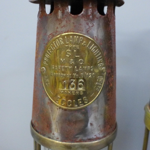 603 - An Eccles Type 6 miners lamp and one other