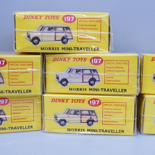 626 - 10 Morris Mini Traveller, Atlas Dinky Toys, boxed and sealed