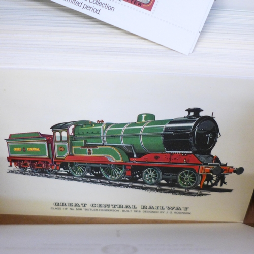 658 - Railwayania; a box of railway postcards, books, etc.