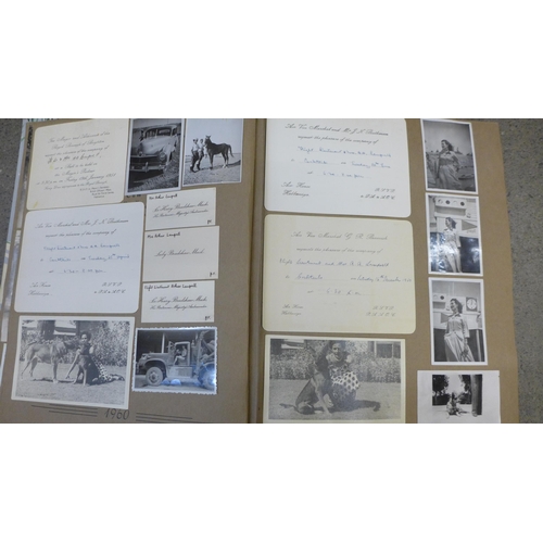 660 - An album of RAF and Africa photographs with invitations and other items dated 1950s/60s and two fami... 