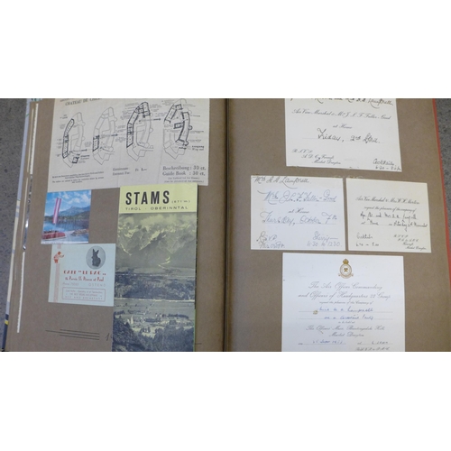 660 - An album of RAF and Africa photographs with invitations and other items dated 1950s/60s and two fami... 