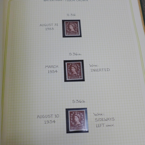 662 - Three albums of Machin stamps, detailed catalogue descriptions and a smaller album