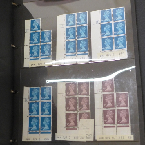 682 - Five albums of stamp blocks, coil strips, Machin definitives, extensively catalogued