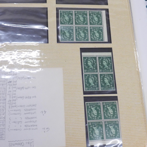 682 - Five albums of stamp blocks, coil strips, Machin definitives, extensively catalogued