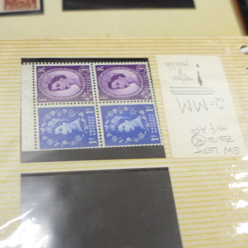 682 - Five albums of stamp blocks, coil strips, Machin definitives, extensively catalogued