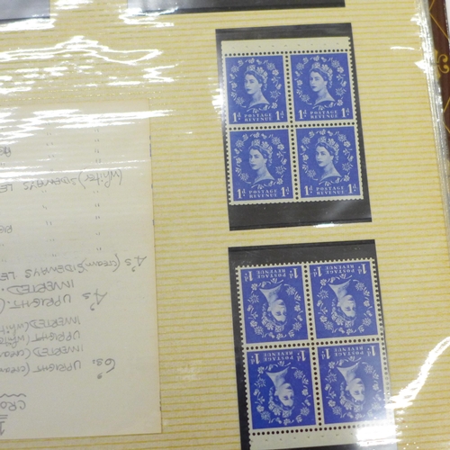 682 - Five albums of stamp blocks, coil strips, Machin definitives, extensively catalogued