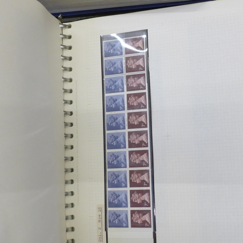 691 - Five albums of Royal Mail booklets, catalogued with identification of printing errors