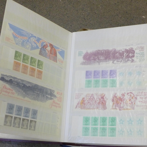 691 - Five albums of Royal Mail booklets, catalogued with identification of printing errors