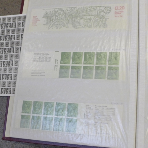 691 - Five albums of Royal Mail booklets, catalogued with identification of printing errors