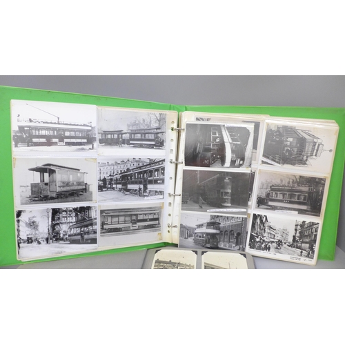 692 - Two albums of tram and trolleybus photographs, etc.