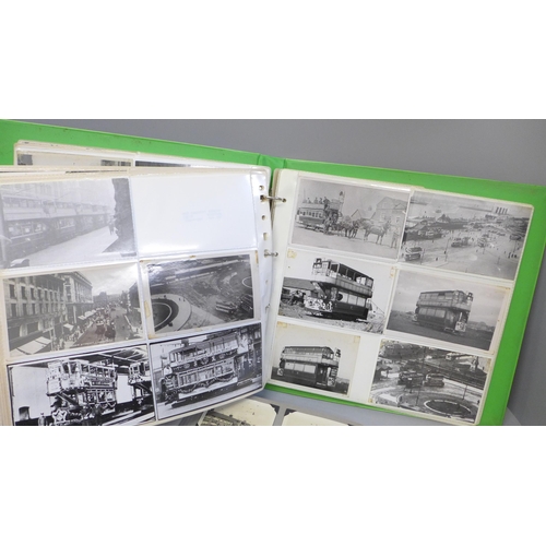 692 - Two albums of tram and trolleybus photographs, etc.