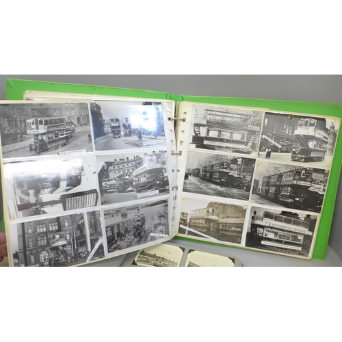 692 - Two albums of tram and trolleybus photographs, etc.