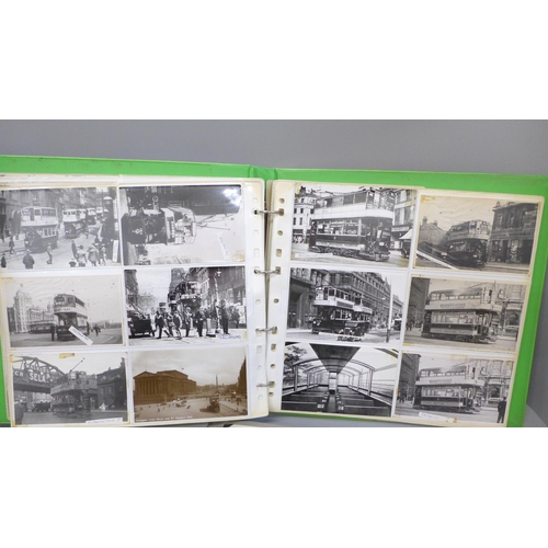 692 - Two albums of tram and trolleybus photographs, etc.