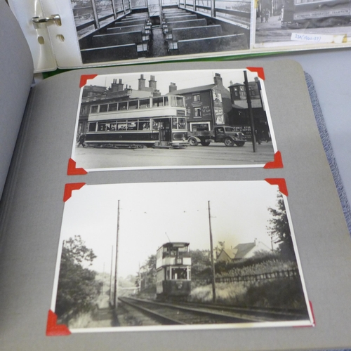 692 - Two albums of tram and trolleybus photographs, etc.