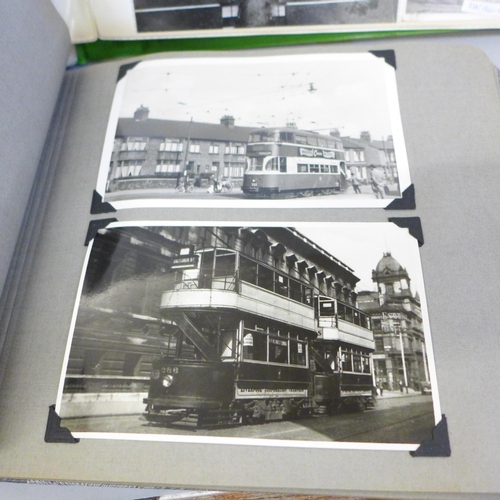 692 - Two albums of tram and trolleybus photographs, etc.