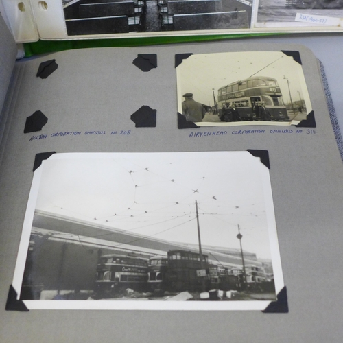 692 - Two albums of tram and trolleybus photographs, etc.