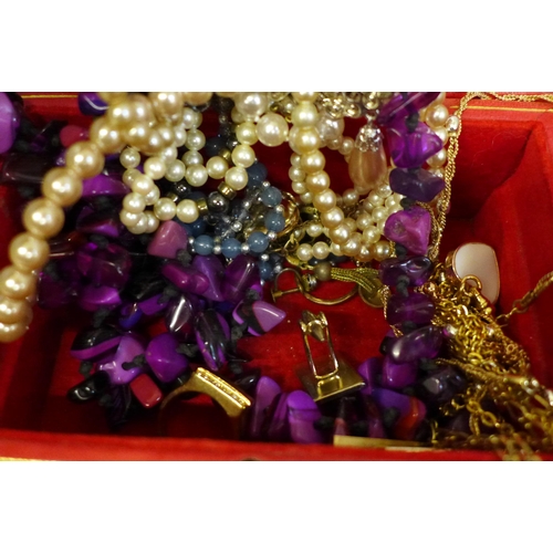 695 - Two boxes of costume jewellery