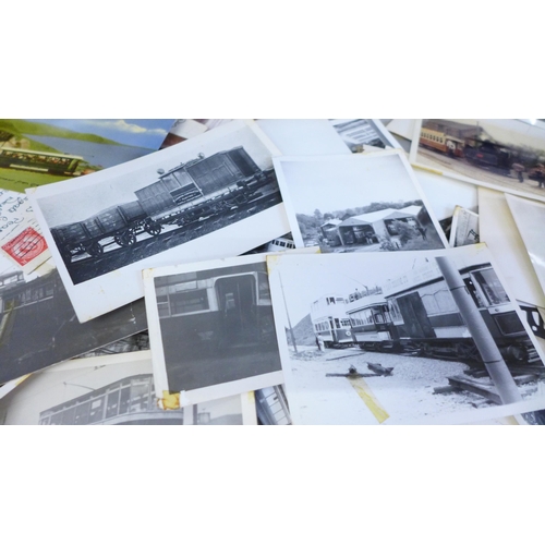 696 - Vintage tram photographs, etc.